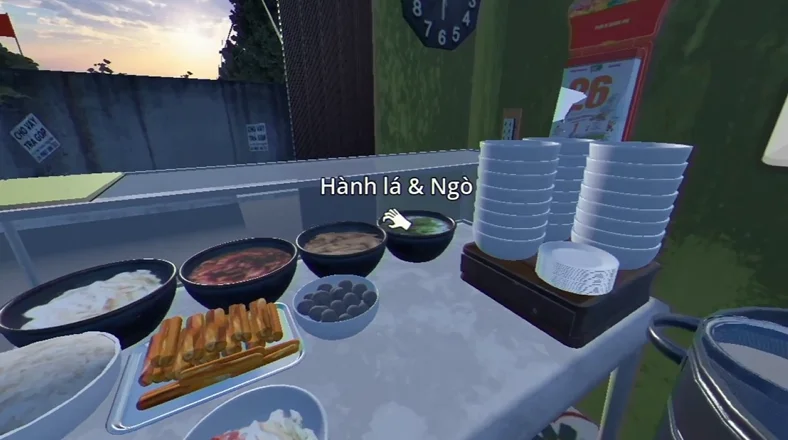 Pho cooking process screenshot showing traditional Vietnamese ingredients