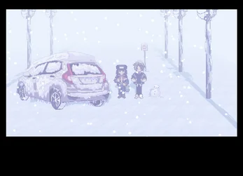 Augustine and Winnie trapped in metaphorical blizzard